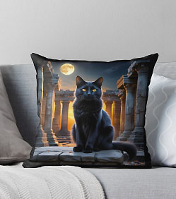 Temple Cat pillow